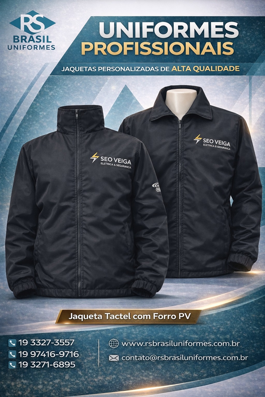 Jaqueta tactel com forro PV personalizada